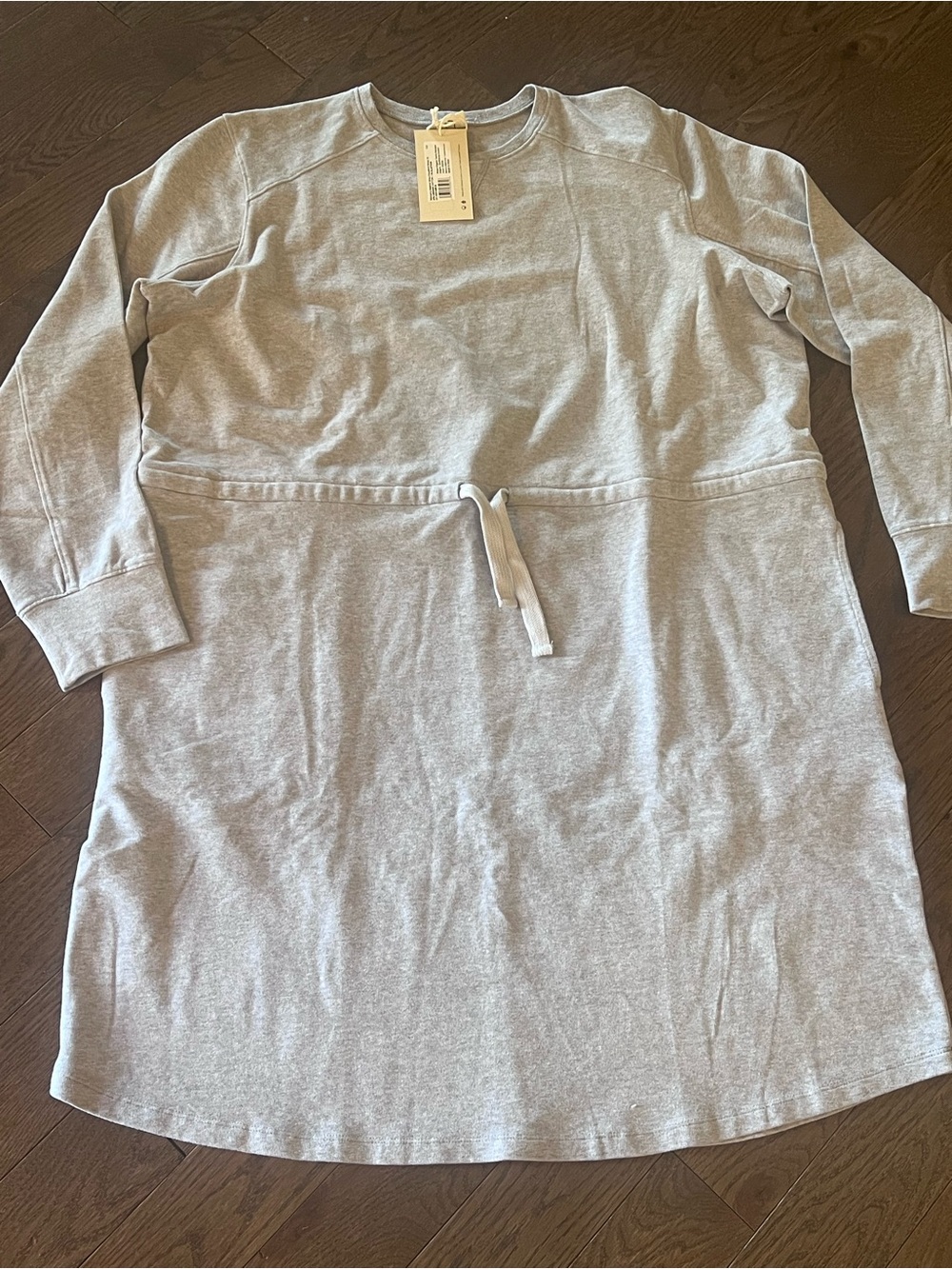 Pact Women's Heather Grey CloudKnit Sweatshirt Dress XL NWT Organic Cotton